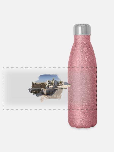DUST2 ONLY - Panorama Glitzer Isolierflasche 500 ml - Pink Glitzer - Vorne
