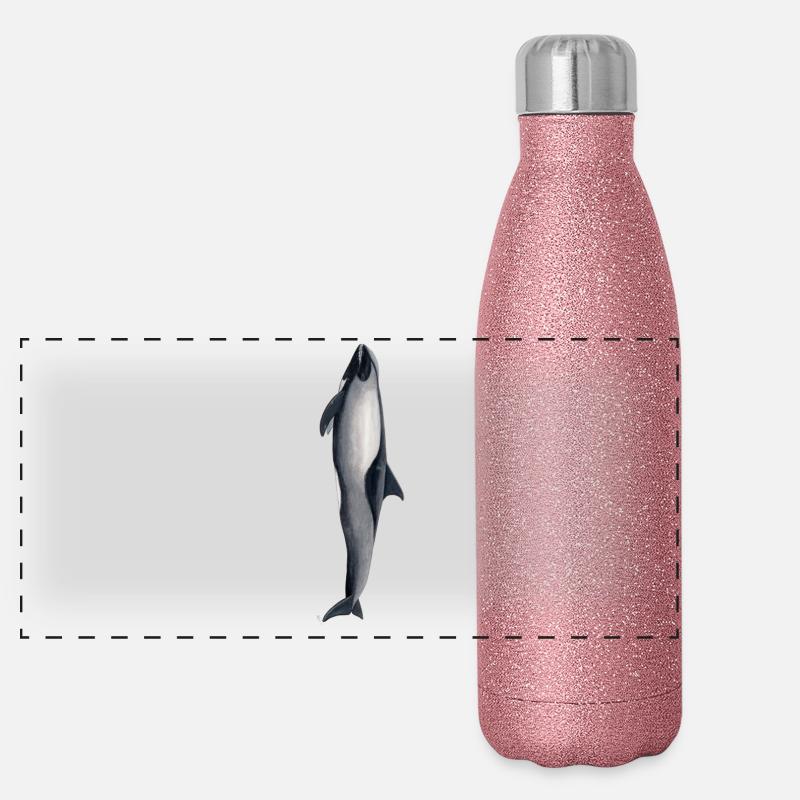 melon tête Dolphin - Peponocephala electra Gourde isotherme panoramique pailletée 500 ml