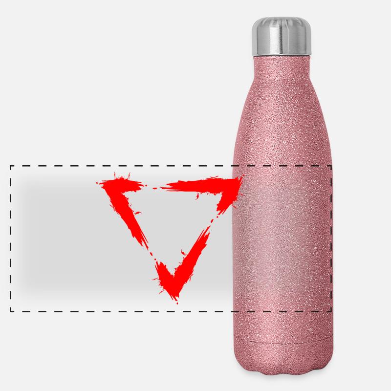 Triangle icon red Panoramic Glitter Thermal Bottle 500 ml