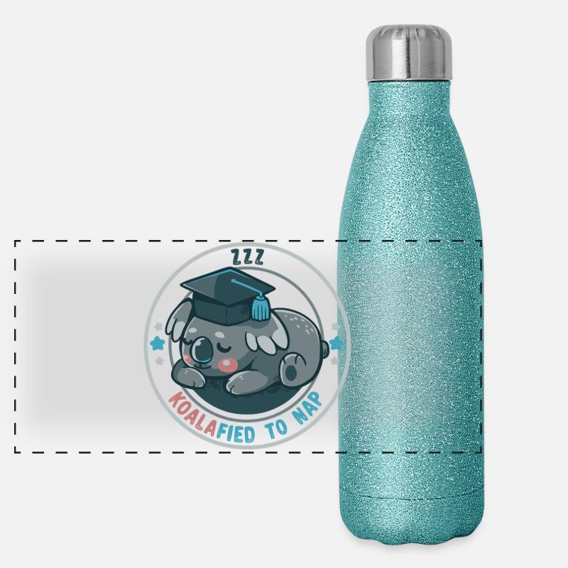 Koalafied à la sieste Gourde isotherme panoramique pailletée 500 ml