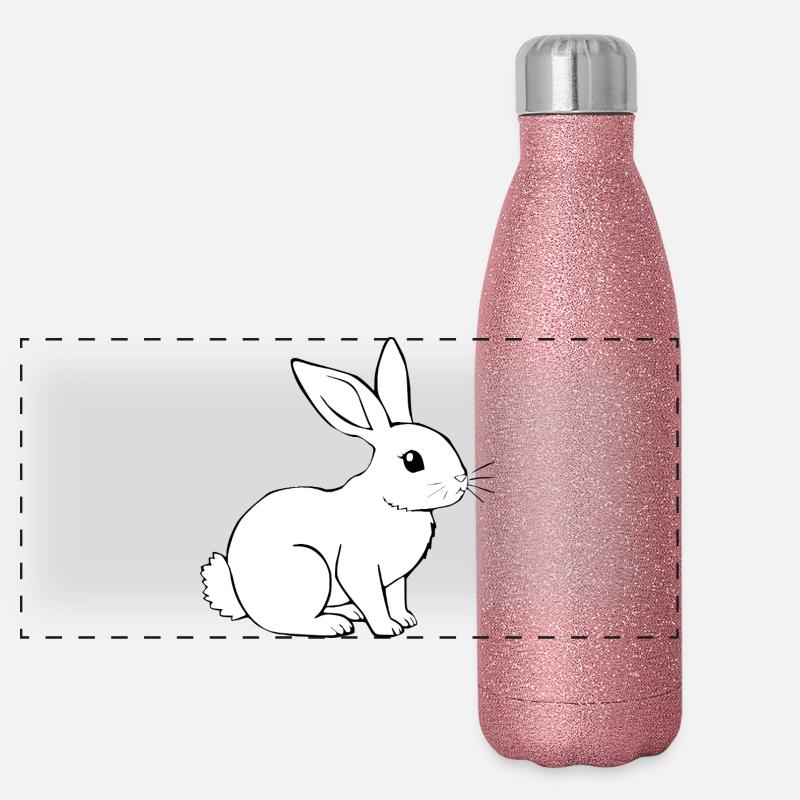 Rabbit Bunny Bunny Dwarf Rabbit Gift Panoramic Glitter Thermal Bottle 500 ml