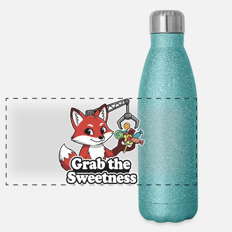 Fox attrape des bonbons Gourde isotherme panoramique pailletée 500 ml