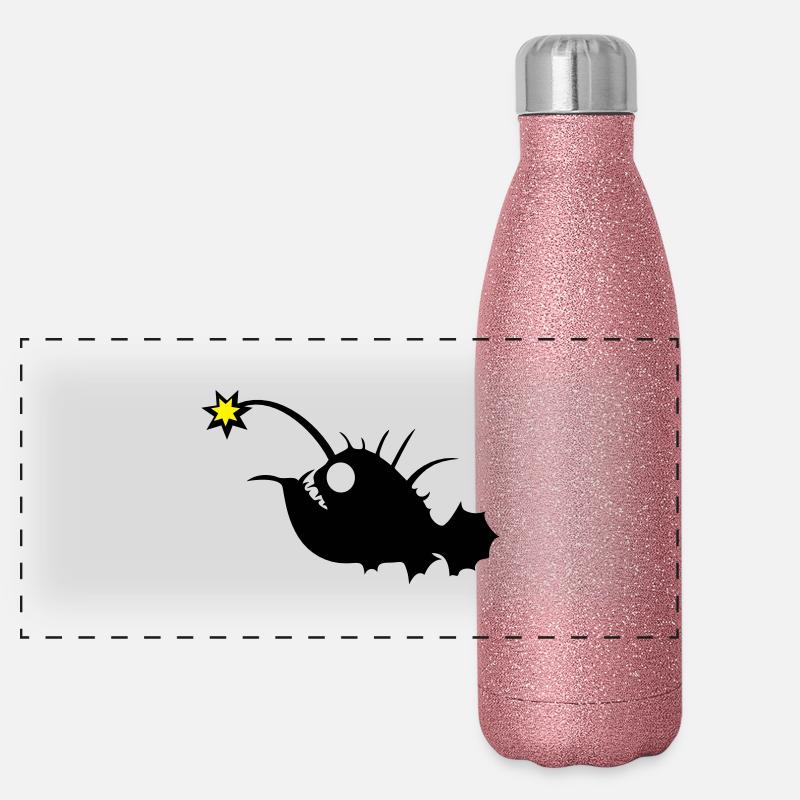 Anglerfisch Panorama Glitzer Isolierflasche 500 ml