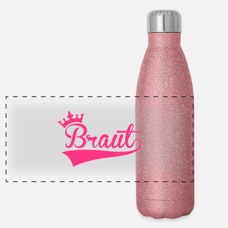 Braut Panorama Glitzer Isolierflasche 500 ml