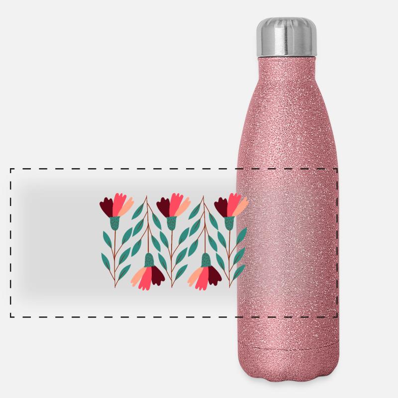 Flower Power Panorama Glitzer Isolierflasche 500 ml