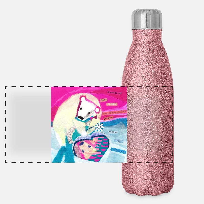 Eisbaer Steckbrief Panorama Glitzer Isolierflasche 500 ml