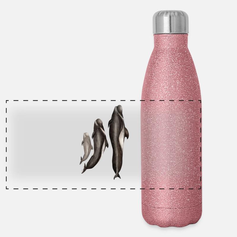globicéphale - finned - globicéphale Gourde isotherme panoramique pailletée 500 ml