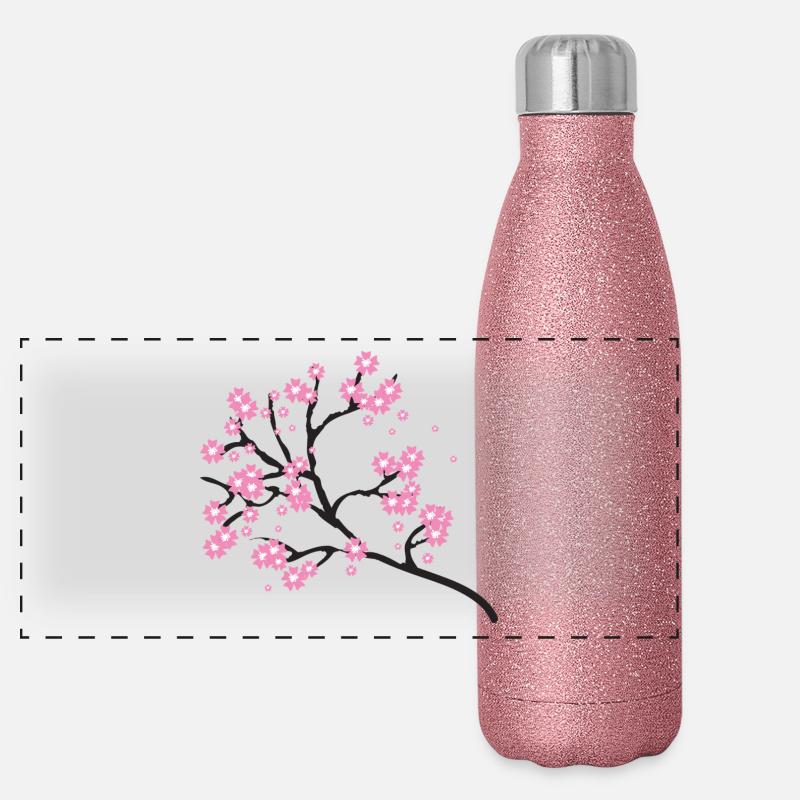 fleurs de cerisier Gourde isotherme panoramique pailletée 500 ml