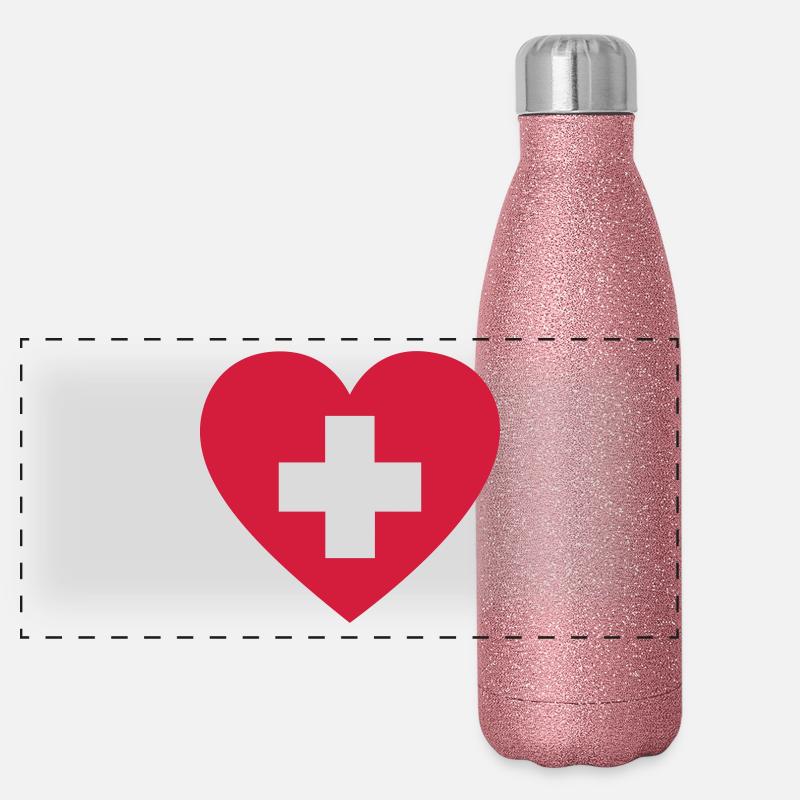 Heart, first aid Panoramic Glitter Thermal Bottle 500 ml