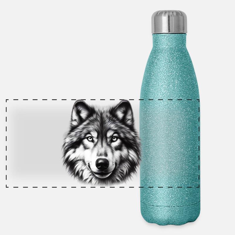 Loup Gourde isotherme panoramique pailletée 500 ml