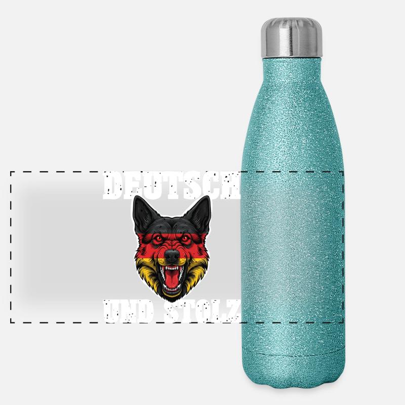 German Shepherd Panoramic Glitter Thermal Bottle 500 ml