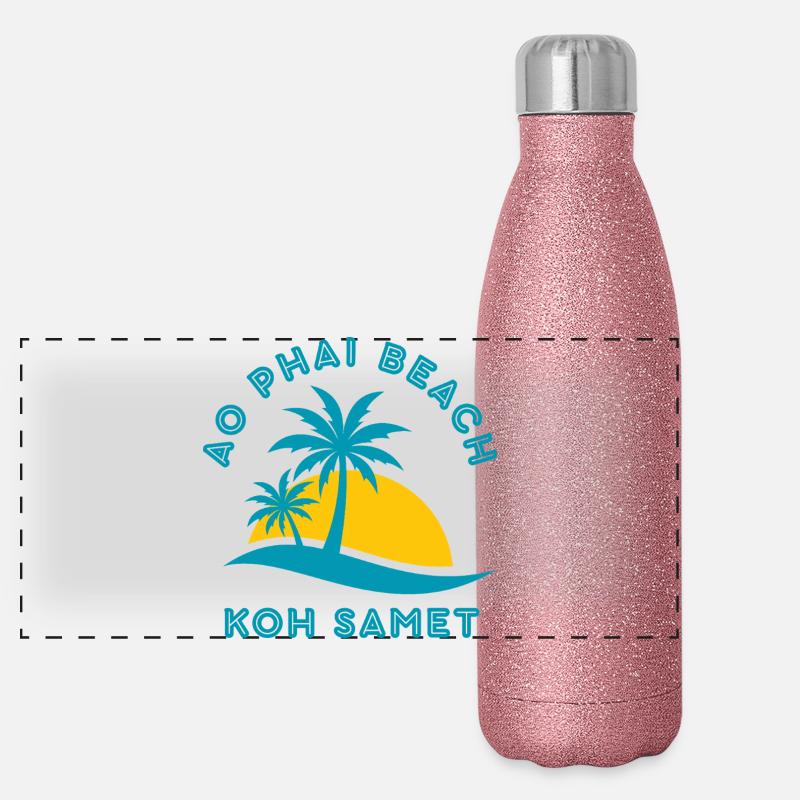 Koh Samet Ao Phai Beach Sonnenuntergang Panorama Glitzer Isolierflasche 500 ml