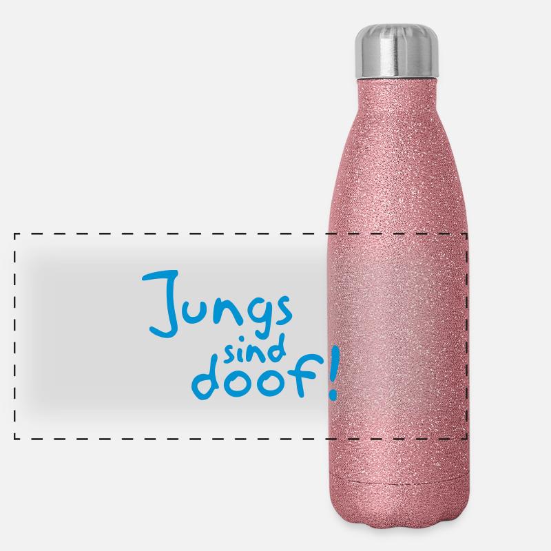 Jungs sind doof! Panorama Glitzer Isolierflasche 500 ml
