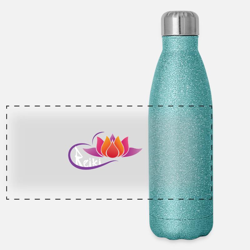 fleur de lotus reiki Gourde isotherme panoramique pailletée 500 ml