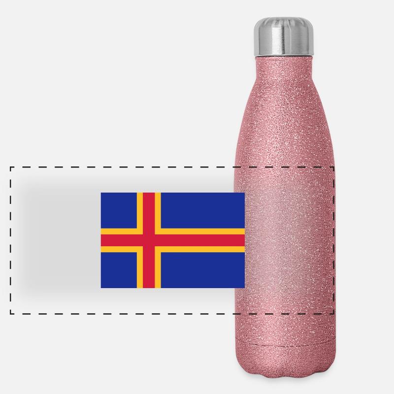 drapeau_aland Panorama Glitzer Isolierflasche 500 ml