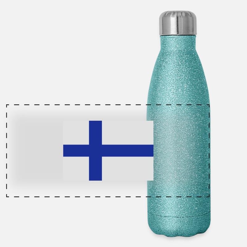 drapeau_finlande Panoramic Glitter Thermal Bottle 500 ml