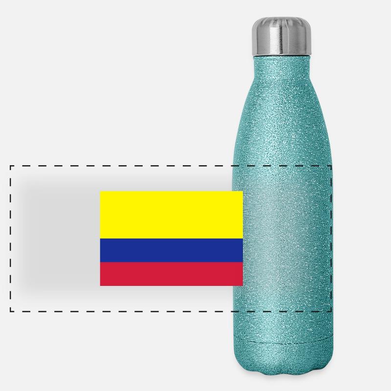 drapeau_colombie Panorama Glitzer Isolierflasche 500 ml