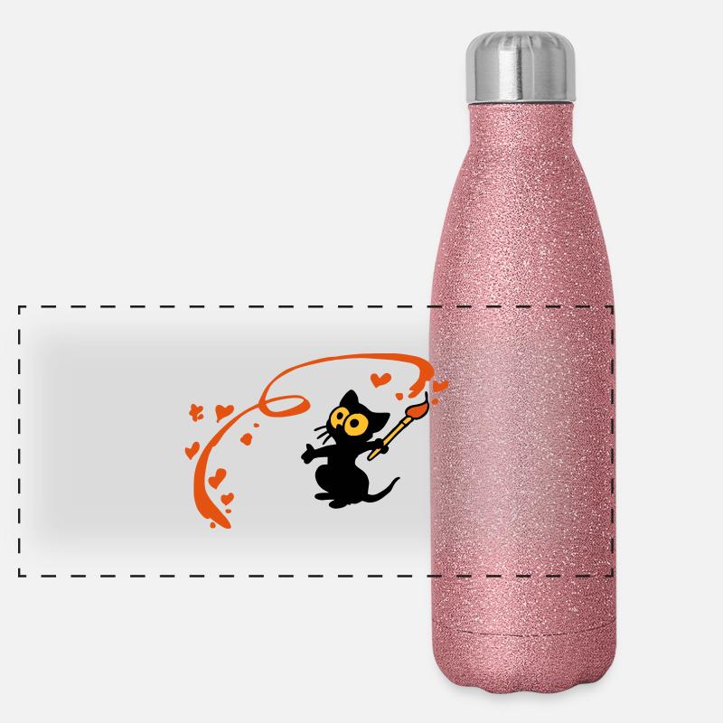 Kitten Malerin Georgia Panorama Glitzer Isolierflasche 500 ml