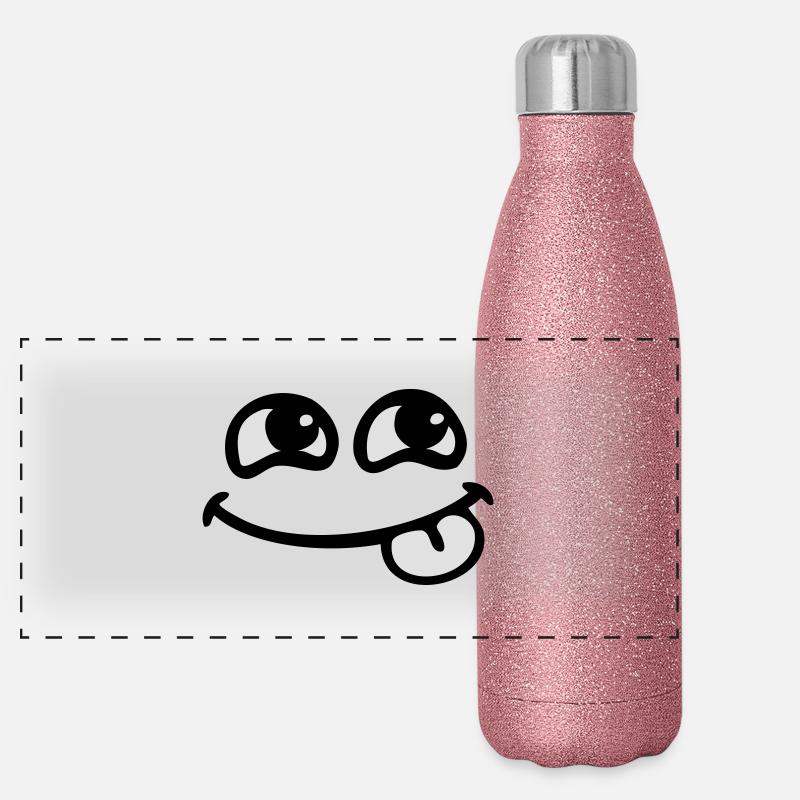 smile Zunge Panorama Glitzer Isolierflasche 500 ml