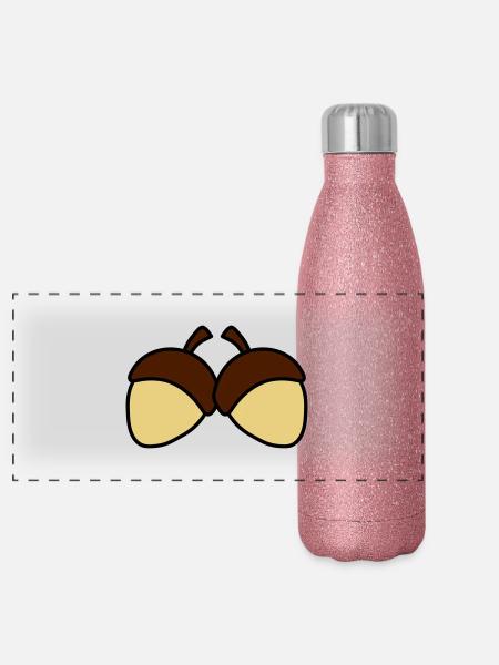 Nuts - Panorama Glitzer Isolierflasche 500 ml - Pink Glitzer - Vorne
