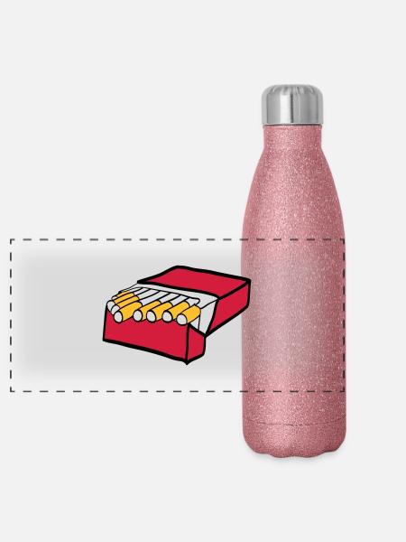 Cigarettes - Panoramic Glitter Thermal Bottle 500 ml - pink glitter - Front