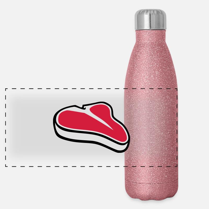 Steak Panorama Glitzer Isolierflasche 500 ml