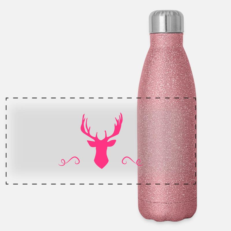 Moose Antlers Vintage Panoramic Glitter Thermal Bottle 500 ml