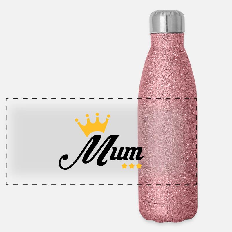 Maman / Fête des Mère / Enfant / Mere / Bébé Gourde isotherme panoramique pailletée 500 ml