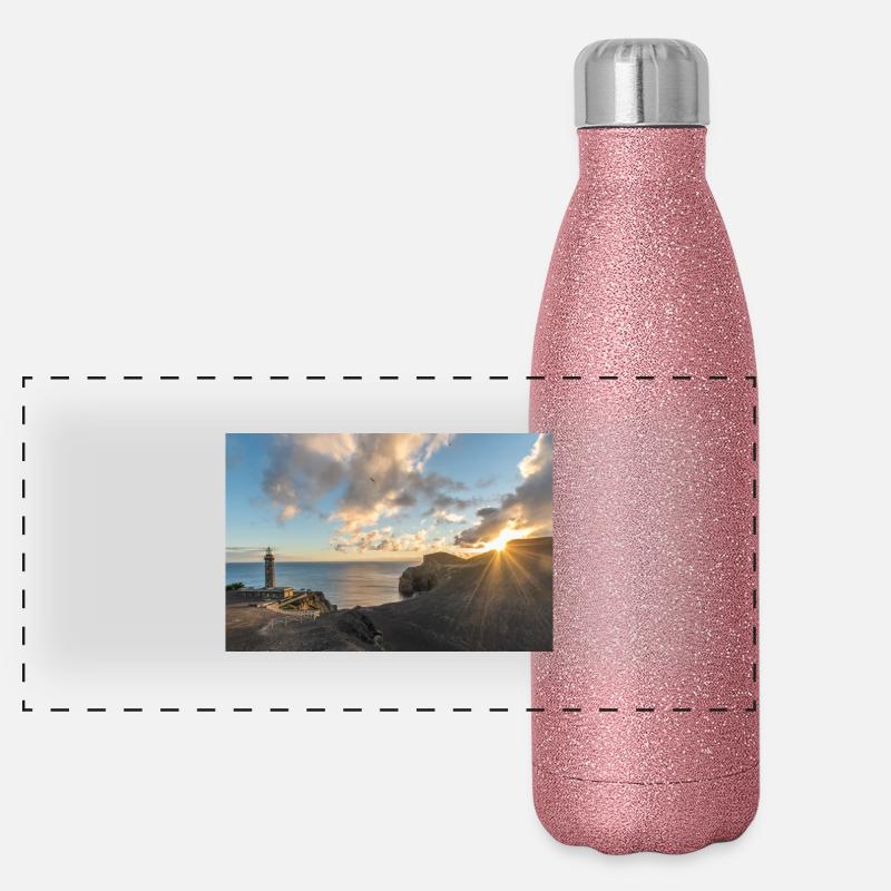 Azores Lighthouse Panoramic Glitter Thermal Bottle 500 ml