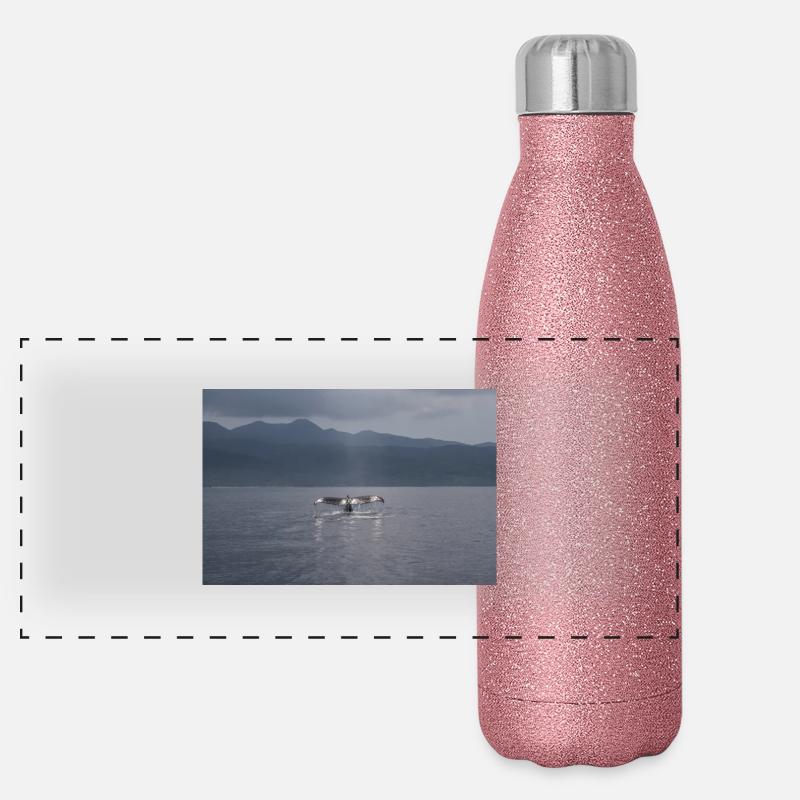 Wal Flosse Panorama Glitzer Isolierflasche 500 ml