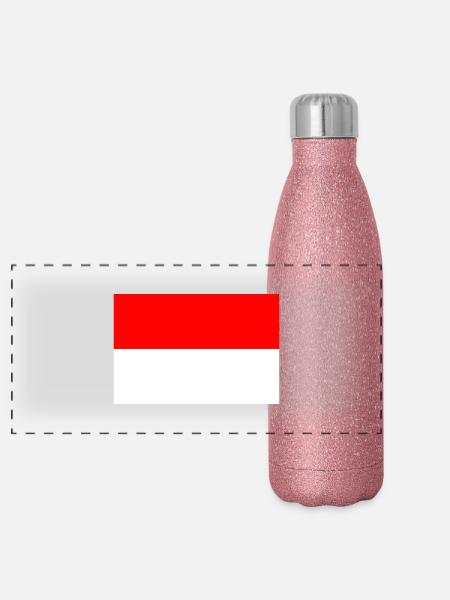 Indonésie - Gourde isotherme panoramique pailletée 500 ml - paillettes roses - Devant