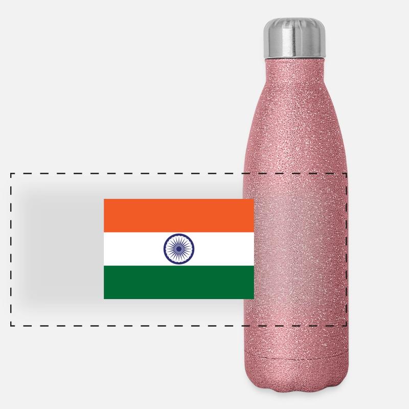 Indien Panorama Glitzer Isolierflasche 500 ml