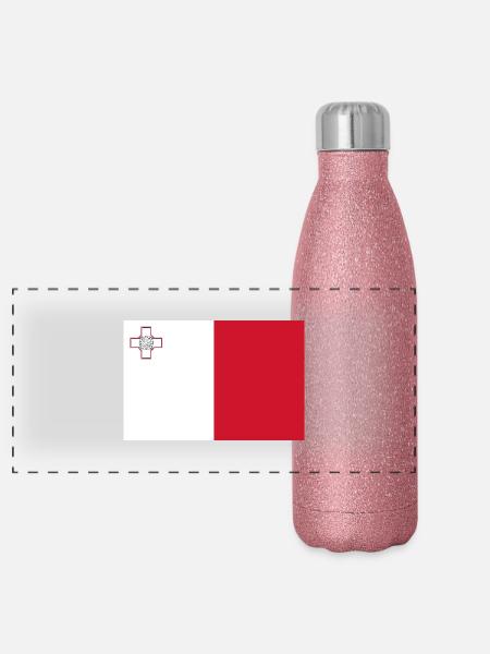 Malta - Panoramic Glitter Thermal Bottle 500 ml - pink glitter - Front