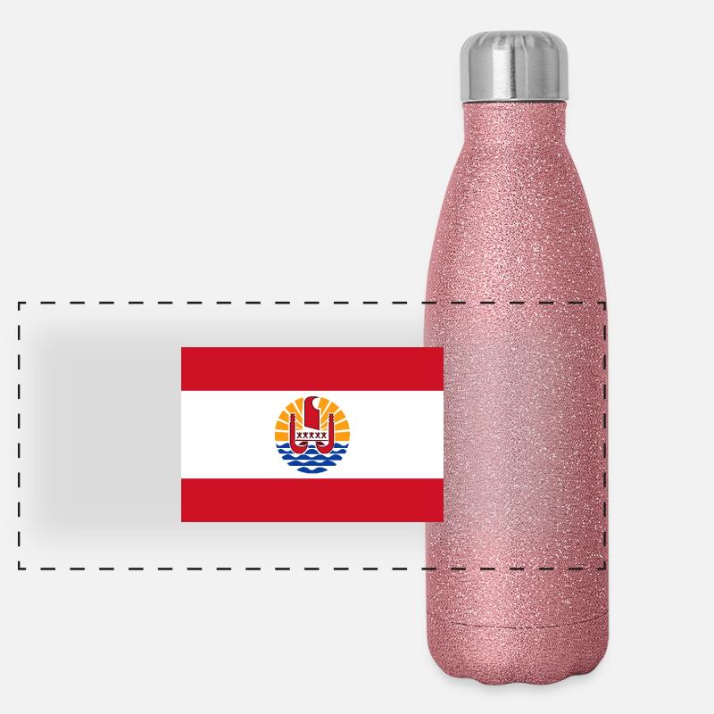 Französisch-Polynesien Panorama Glitzer Isolierflasche 500 ml