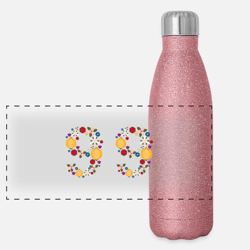Fleurs 99 Gourde isotherme panoramique pailletée 500 ml