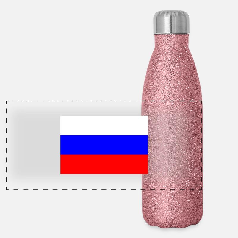 Russie, Russie, drapeau, drapeau Gourde isotherme panoramique pailletée 500 ml