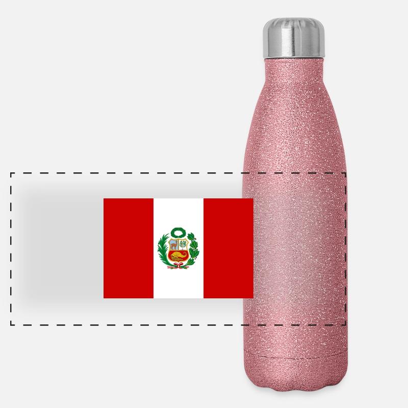 Peru Flagge Fahne Panorama Glitzer Isolierflasche 500 ml