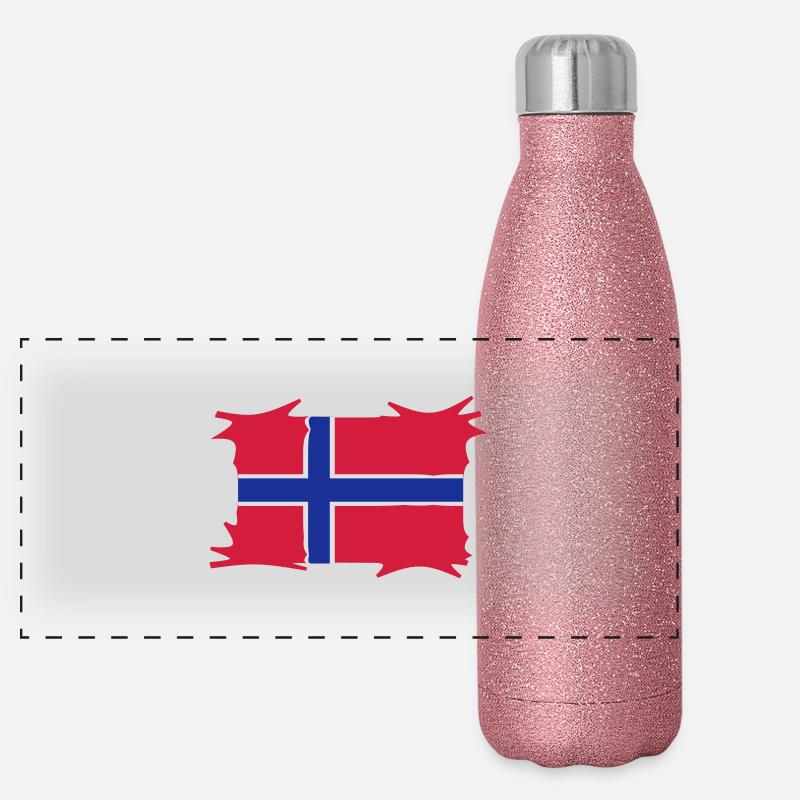 norwegen3 Panorama Glitzer Isolierflasche 500 ml