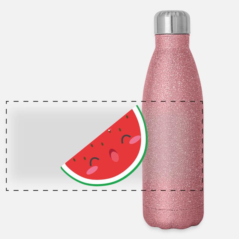 melon d'eau douce - pastèque douce avec le sourire Gourde isotherme panoramique pailletée 500 ml