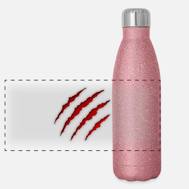 Monster / Dino scratches (illusion) superhero cost Panoramic Glitter Thermal Bottle 500 ml