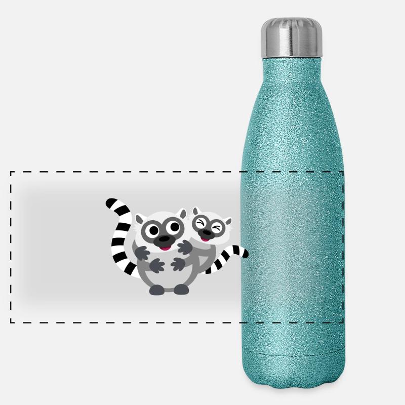 Klammeraffen - Lemur Panorama Glitzer Isolierflasche 500 ml
