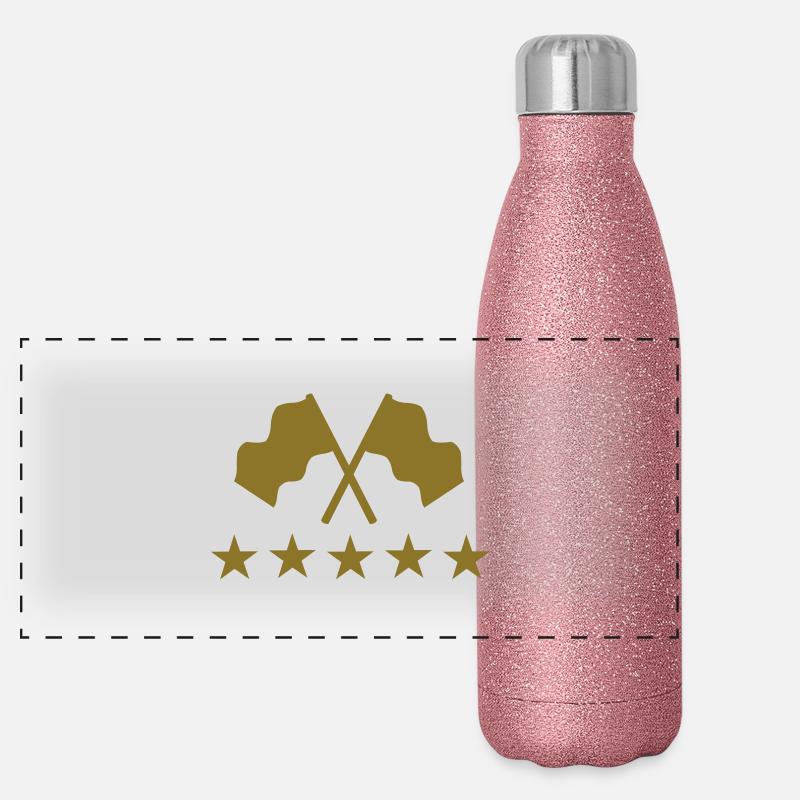 Flaggen Panorama Glitzer Isolierflasche 500 ml