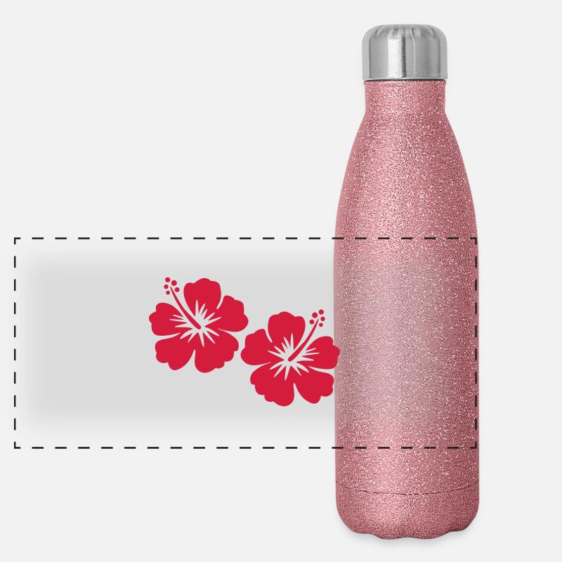 Hibiscus Gourde isotherme panoramique pailletée 500 ml
