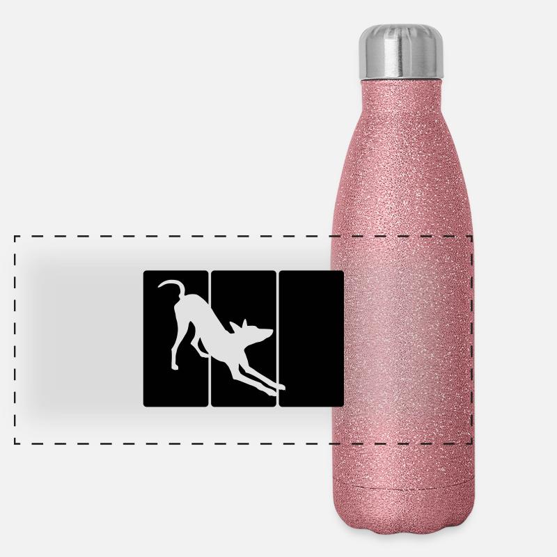Podenco, ibizan hound 1 Panorama Glitzer Isolierflasche 500 ml