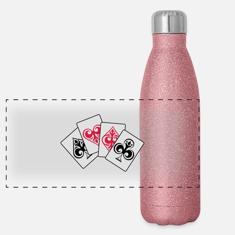 4 aces poker !!! Gourde isotherme panoramique pailletée 500 ml