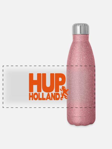 hup holland 1c - Panorama Glitzer Isolierflasche 500 ml - Pink Glitzer - Vorne