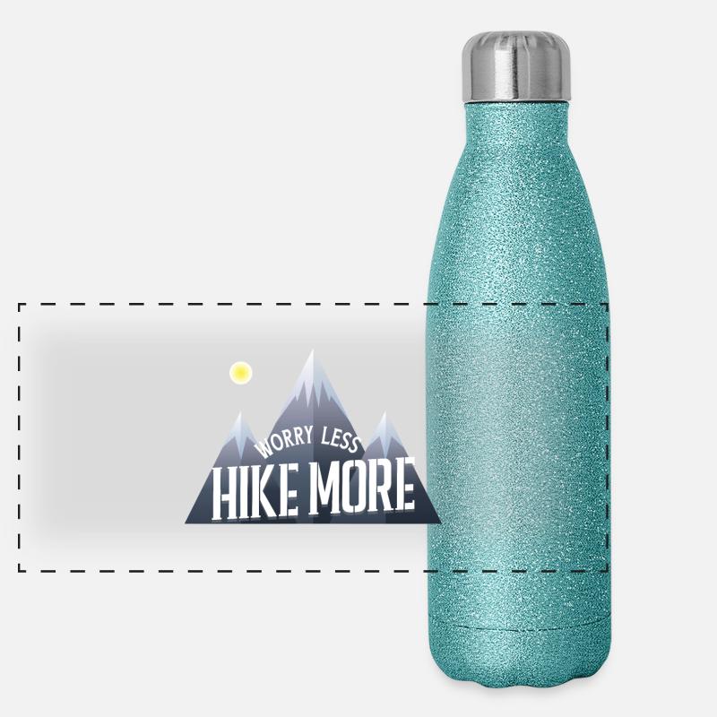 "Worry Less Errant More" T-shirt Wanderer Gourde isotherme panoramique pailletée 500 ml