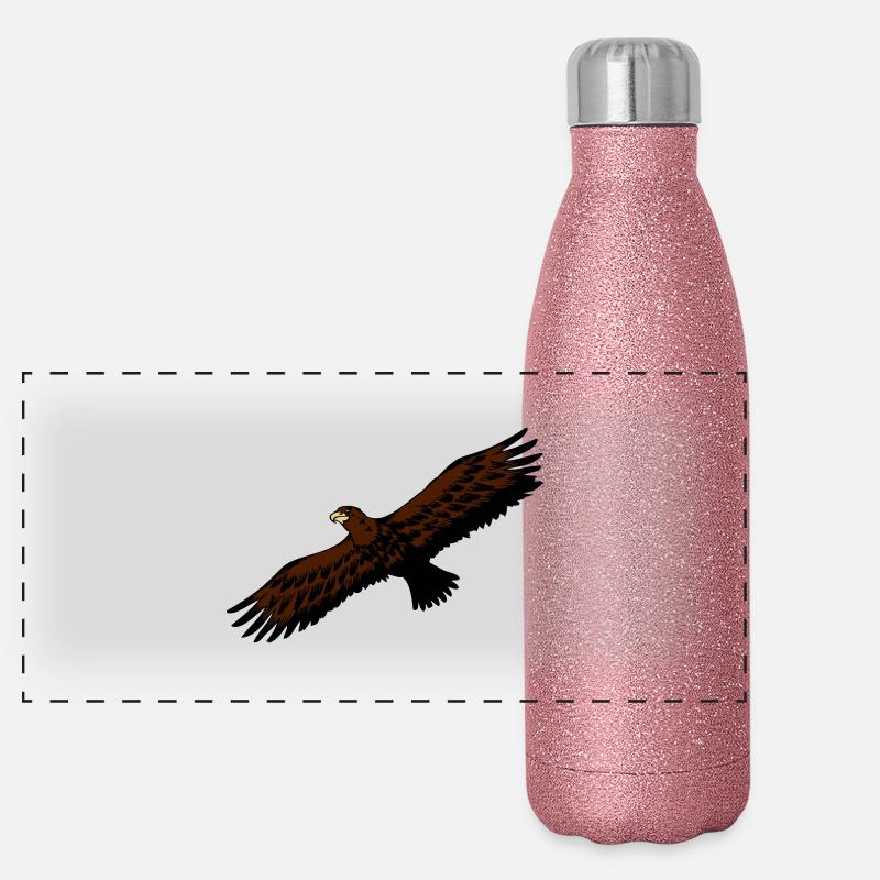 Oiseau Aigle anmut oiseaux de proie Panoramic Glitter Thermal Bottle 500 ml