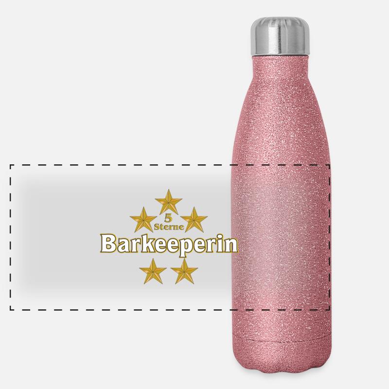 Vom Grafik Designer--- 5 Sterne Barkeeperin Panorama Glitzer Isolierflasche 500 ml