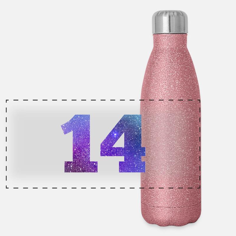 Number 14 galaxy Panoramic Glitter Thermal Bottle 500 ml